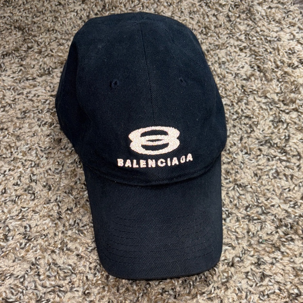 Balenciaga Black Embroidered Cap